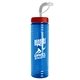a red lid & transparent blue bottle 24 oz slim fit water bottle with straw lid