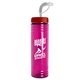 a red lid & transparent fuchsia bottle 24 oz slim fit water bottle with straw lid