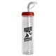 a red lid & clear bottle 24 oz slim fit water bottle with straw lid
