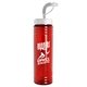 a white lid & red bottle 24 oz slim fit water bottle with straw lid