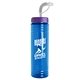 a violet lid & transparent blue bottle 24 oz slim fit water bottle with straw lid