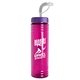 a violet lid & transparent fuchsia bottle 24 oz slim fit water bottle with straw lid