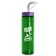a violet lid & transparent green bottle 24 oz slim fit water bottle with straw lid