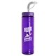 a violet lid & transparent violet bottle 24 oz slim fit water bottle with straw lid
