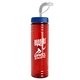 a blue lid & red bottle 24 oz slim fit water bottle with straw lid