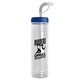 a blue lid & clear bottle 24 oz slim fit water bottle with straw lid