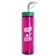 a teal lid & transparent fuchsia bottle 24 oz slim fit water bottle with straw lid