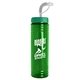a teal lid & transparent green bottle 24 oz slim fit water bottle with straw lid