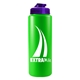 a transparent violet lid & neon green bottle the sports quart usa flip lid - 32 oz sports bottle
