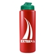a transparent teal lid & red bottle the sports quart usa flip lid - 32 oz sports bottle
