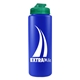 a transparent teal lid & royal blue bottle the sports quart usa flip lid - 32 oz sports bottle