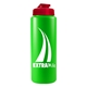 a transparent red lid & neon green bottle the sports quart usa flip lid - 32 oz sports bottle