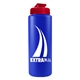 a transparent red lid & royal blue bottle the sports quart usa flip lid - 32 oz sports bottle