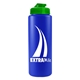 a transparent green lid & royal blue bottle the sports quart usa flip lid - 32 oz sports bottle