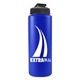 aerial view a black lid & royal blue bottle the sports quart usa flip lid - 32 oz sports bottle, image 1 of 2