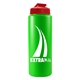 a red lid & neon green bottle the sports quart usa flip lid - 32 oz sports bottle