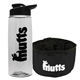 a clear bottle & black lid & black bowl the parched pup - 26 oz transparent tritan(tm) bottle folding dog bowl