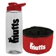 a clear bottle & red lid & red bowl the parched pup - 26 oz transparent tritan(tm) bottle folding dog bowl