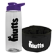 a clear bottle & violet lid & black bowl the parched pup - 26 oz transparent tritan(tm) bottle folding dog bowl