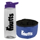 a clear bottle & violet lid & blue bowl the parched pup - 26 oz transparent tritan(tm) bottle folding dog bowl