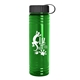 a black lid & transparent green bottle 24 oz slim fit water bottle with tethered lid