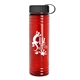 a black lid & transparent red bottle 24 oz slim fit water bottle with tethered lid