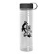 a black lid & clear bottle slim fit bottle with tethered lid - 24 oz