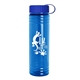 a blue lid & transparent blue bottle 24 oz slim fit water bottle with tethered lid