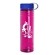 a blue lid & transparent fuchsia bottle 24 oz slim fit water bottle with tethered lid