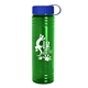 a blue lid & transparent green bottle 24 oz slim fit water bottle with tethered lid
