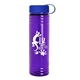 a blue lid & transparent violet bottle 24 oz slim fit water bottle with tethered lid
