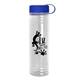 a blue lid & clear bottle 24 oz slim fit water bottle with tethered lid