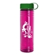 a green lid & transparent fuchsia bottle 24 oz slim fit water bottle with tethered lid