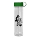 a green lid & clear bottle 24 oz slim fit water bottle with tethered lid