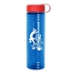 a red lid & transparent blue bottle 24 oz slim fit water bottle with tethered lid