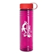 a red lid & transparent fuchsia bottle 24 oz slim fit water bottle with tethered lid
