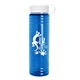 a white lid & transparent blue bottle 24 oz slim fit water bottle with tethered lid
