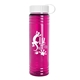 a white lid & transparent fuchsia bottle 24 oz slim fit water bottle with tethered lid