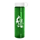 a white lid & transparent green bottle 24 oz slim fit water bottle with tethered lid
