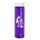 a white lid & transparent violet bottle 24 oz slim fit water bottle with tethered lid