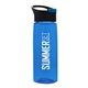 a black with blue flip tab lid & transparent blue bottle the flair - 26 oz transparent tritan(tm) bottle with pop - up lid