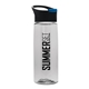 a black with blue flip tab lid & clear bottle the flair - 26 oz transparent tritan(tm) bottle with pop - up lid