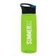 a black with blue flip tab lid & transparent lime green bottle the flair - 26 oz transparent tritan(tm) bottle with pop - up lid