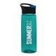 a black with blue flip tab lid & transparent teal bottle the flair - 26 oz transparent tritan(tm) bottle with pop - up lid