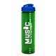 a translucent blue lid & transparent green bottle 24 oz slim fit water bottle with flip lid