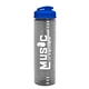 a translucent blue lid & transparent smoke bottle 24 oz slim fit water bottle with flip lid