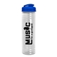 a translucent blue lid & clear bottle 24 oz slim fit water bottle with flip lid