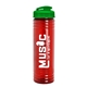 a translucent green lid & transparent red bottle 24 oz slim fit water bottle with flip lid
