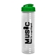 aerial view a translucent green lid & clear bottle 24 oz slim fit water bottle with flip lid, image 1 of 2