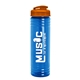 a translucent orange lid & transparent blue bottle 24 oz slim fit water bottle with flip lid